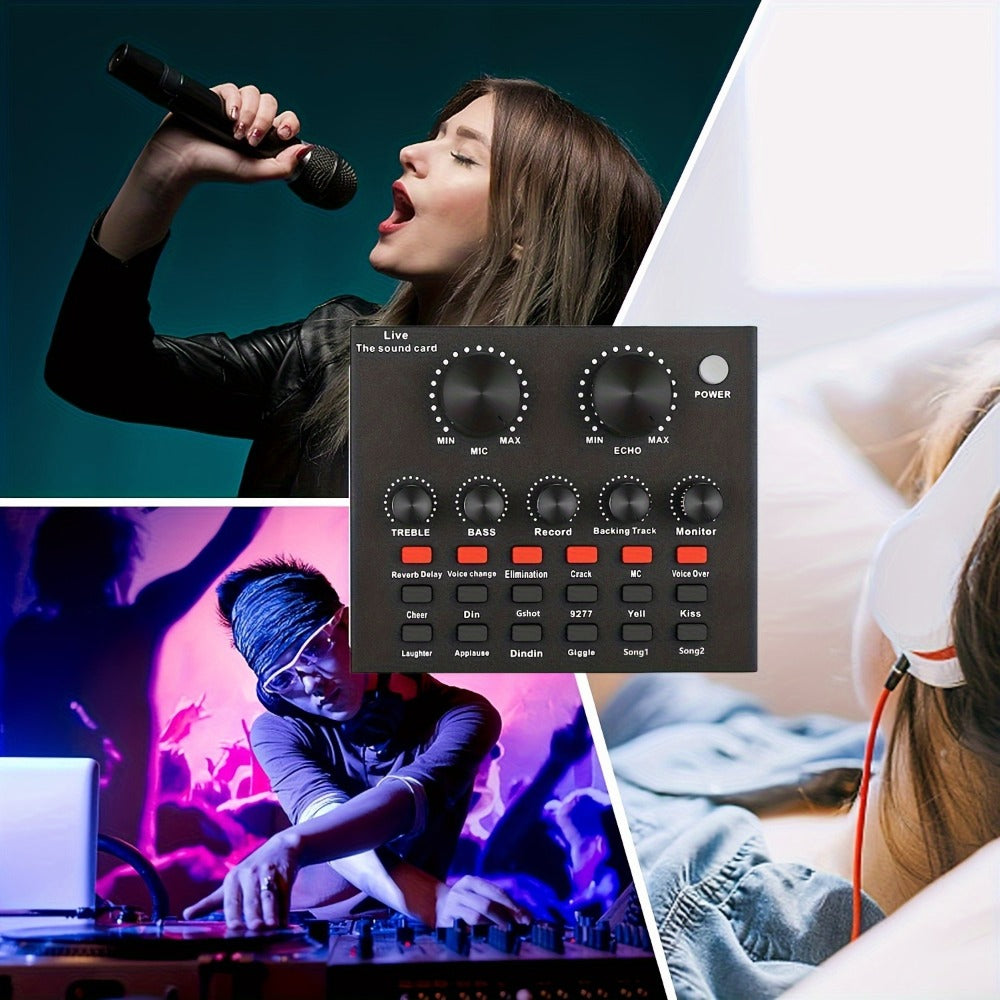 Podcast Equipment Set, Wired Microphone, BM800 Podcast Condenser Microphone And V8 Sound Card, Voice Changer-audio Interface - Suitable for Recording, Singing, Streaming Media And Games. detail image - detail view 10