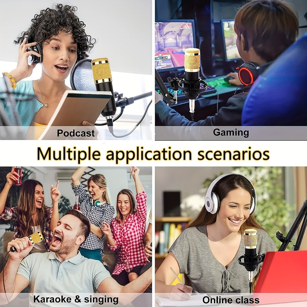 Podcast Equipment Set, Wired Microphone, BM800 Podcast Condenser Microphone And V8 Sound Card, Voice Changer-audio Interface - Suitable for Recording, Singing, Streaming Media And Games. detail image - detail view 11