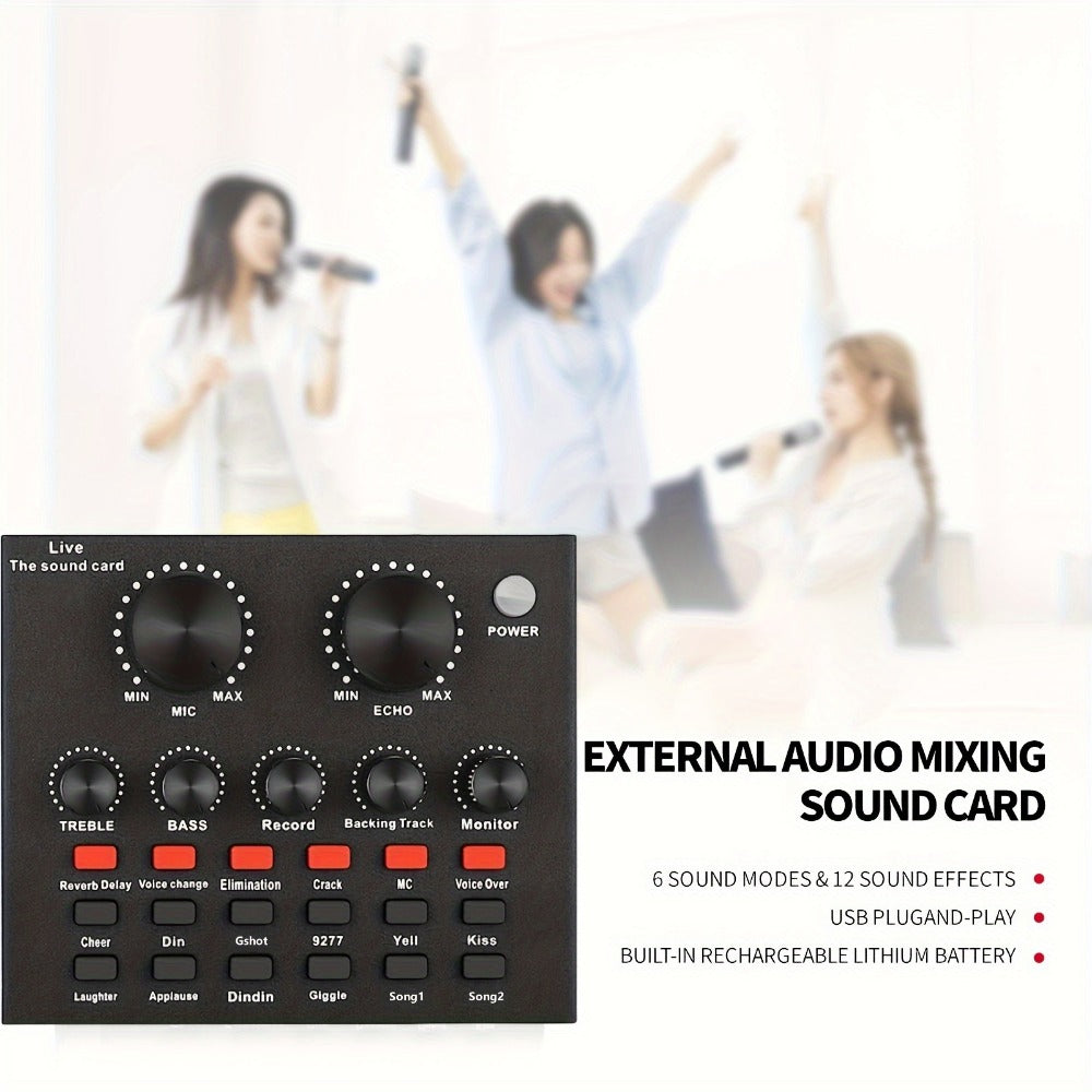 Podcast Equipment Set, Wired Microphone, BM800 Podcast Condenser Microphone And V8 Sound Card, Voice Changer-audio Interface - Suitable for Recording, Singing, Streaming Media And Games. detail image - detail view 7