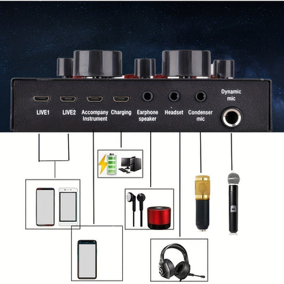 Podcast Equipment Set, Wired Microphone, BM800 Podcast Condenser Microphone And V8 Sound Card, Voice Changer-audio Interface - Suitable for Recording, Singing, Streaming Media And Games. detail image - detail view 8