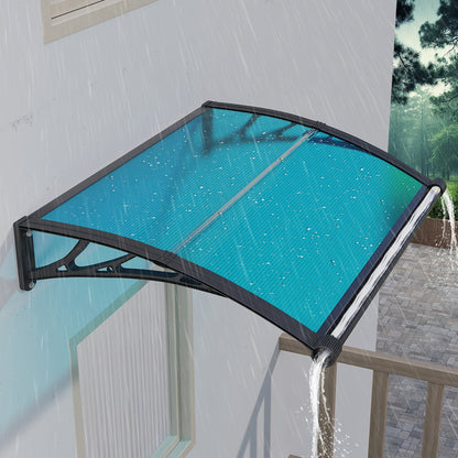 Door Awning shown in the Black Hold & Blue Panel, 80x100cm 32"x40" option