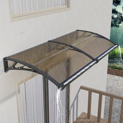 Door Awning shown in the Black Hold & Brown Panel, 80x200cm 32"x80" option