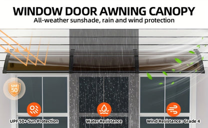 Polycarbonate Door Awning with UV Protection and Multiple Color Options for Patio detail image - detail view 19