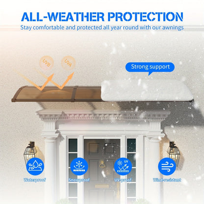 Polycarbonate Door Awning with UV Protection and Multiple Color Options for Patio detail image - detail view 3
