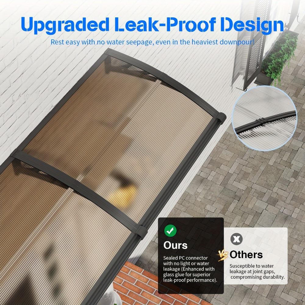 Polycarbonate Door Awning with UV Protection and Multiple Color Options for Patio detail image - detail view 7