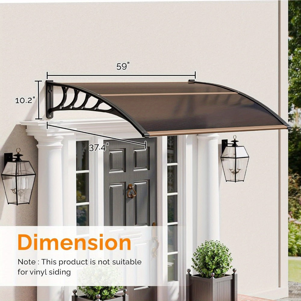 Polycarbonate Door Canopy Awning for Outdoor Shade and Protection in Patio detail image - detail view 11