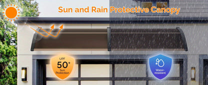 Polycarbonate Door Canopy Awning for Outdoor Shade and Protection in Patio detail image - detail view 12