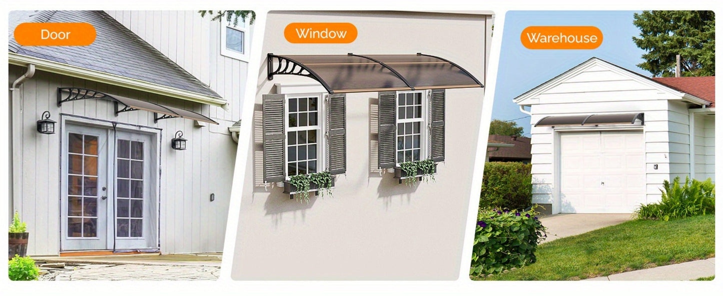 Polycarbonate Door Canopy Awning for Outdoor Shade and Protection in Patio detail image - detail view 14