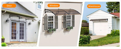 Polycarbonate Door Canopy Awning for Outdoor Shade and Protection in Patio detail image - detail view 14