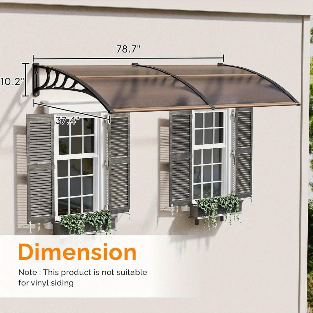 Polycarbonate Door Canopy Awning for Outdoor Shade and Protection in Patio detail image - detail view 4