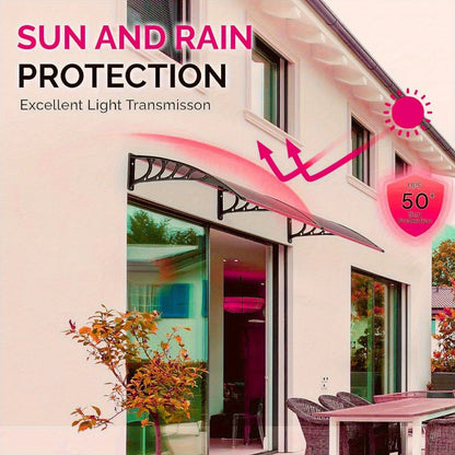 Polycarbonate Door Canopy Awning for Outdoor Shade and Protection in Patio detail image - detail view 6