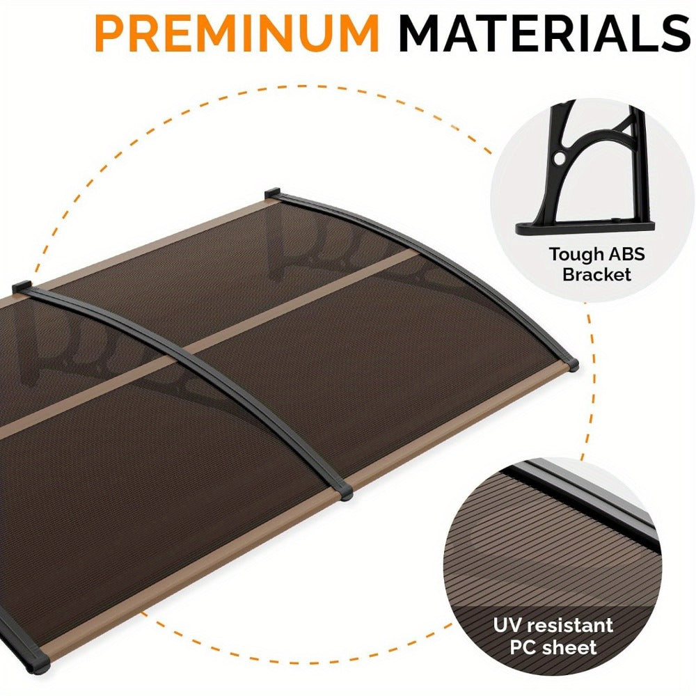 Polycarbonate Door Canopy Awning for Outdoor Shade and Protection in Patio detail image - detail view 7
