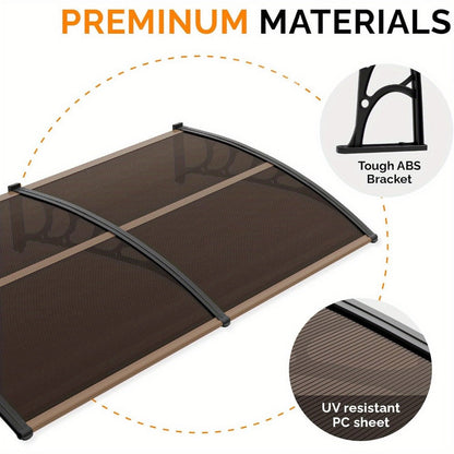 Polycarbonate Door Canopy Awning for Outdoor Shade and Protection in Patio detail image - detail view 7
