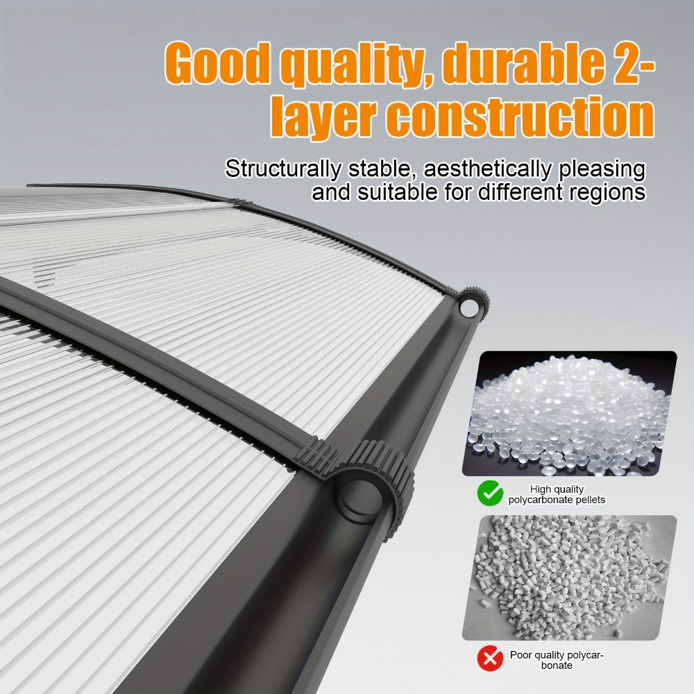 Polycarbonate Window Awning with UV Protection and Modular Design for Patio detail image - detail view 10