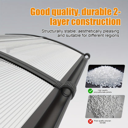 Polycarbonate Window Awning with UV Protection and Modular Design for Patio detail image - detail view 10
