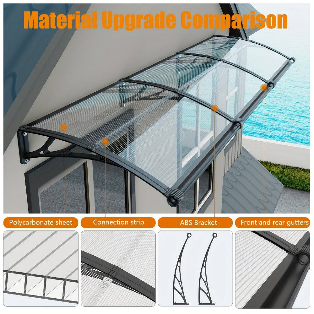 Polycarbonate Window Awning with UV Protection and Modular Design for Patio detail image - detail view 8