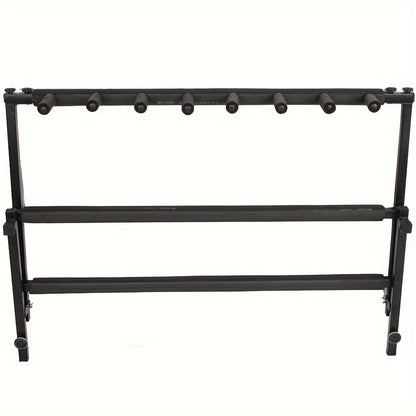 Portable 7-Guitar Folding Rack Stand with Padded Slots and Carry Bag shown in the 7slots option