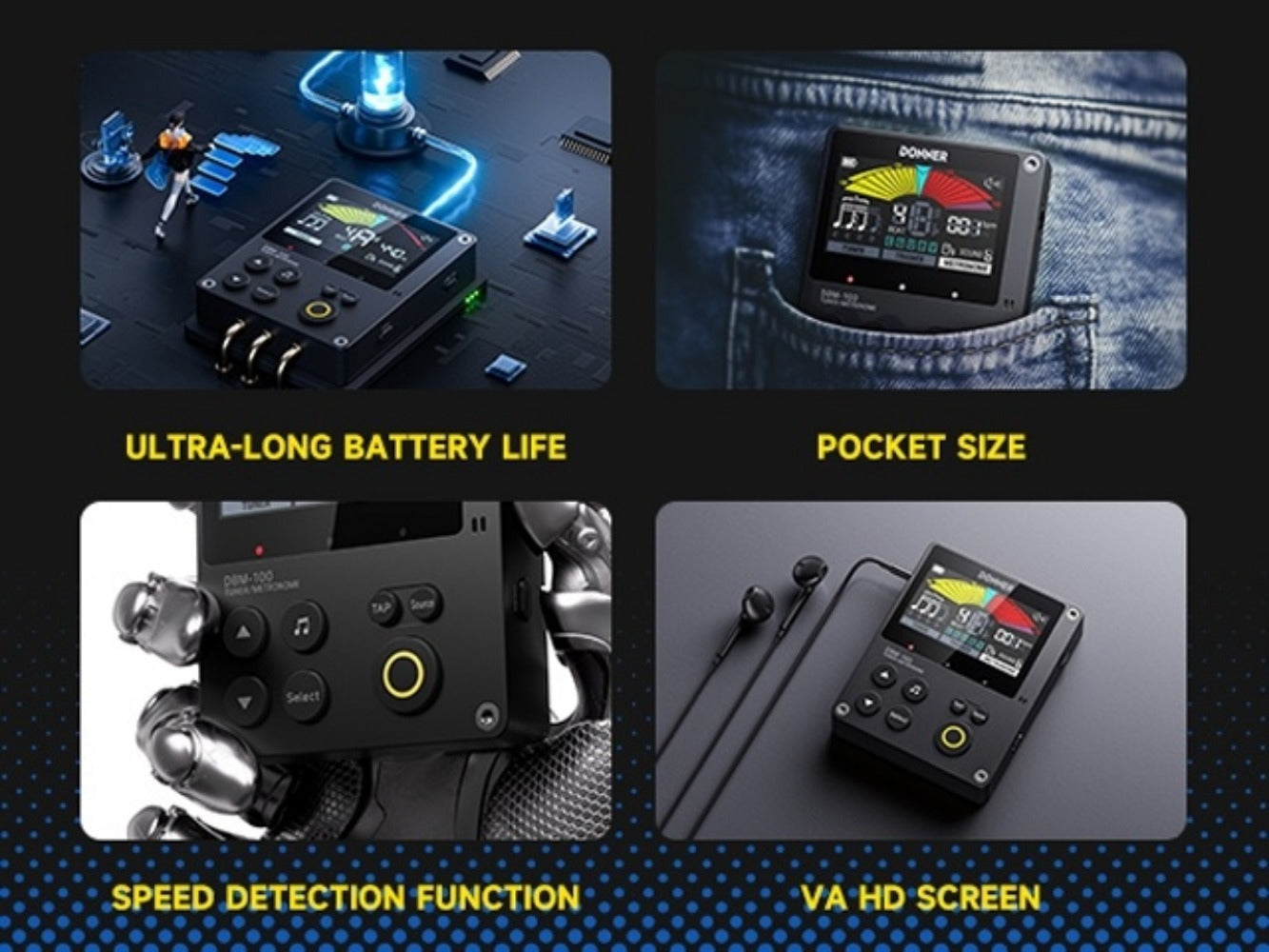 Portable Digital Metronome with Four Modes and Rhythm Trainer for Musicians detail image - detail view 14