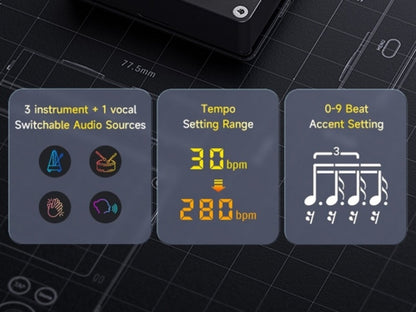 Portable Digital Metronome with Four Modes and Rhythm Trainer for Musicians detail image - detail view 16