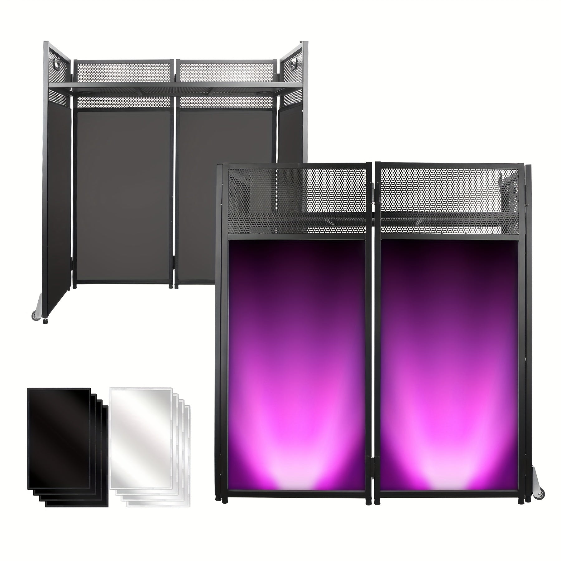 Portable DJ Booth shown in the Black option