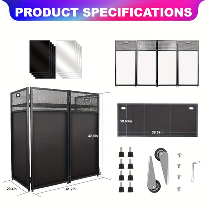 Portable DJ Booth, Portable, 5 inch, Facade for Supporting And Screening Dj Controllers detail image - detail view 3