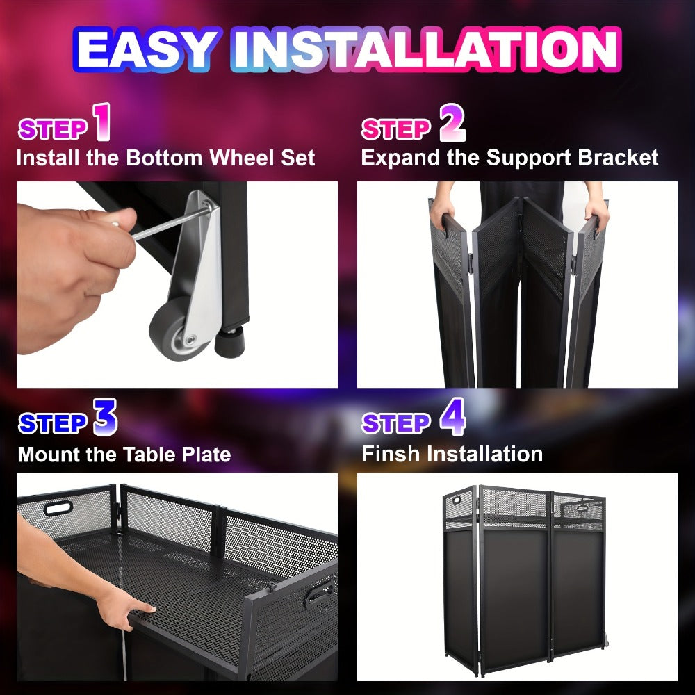 Portable DJ Booth, Portable, 5 inch, Facade for Supporting And Screening Dj Controllers detail image - detail view 6