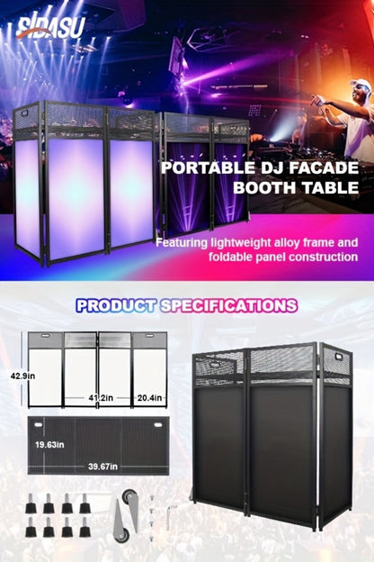 Portable DJ Booth, Portable, 5 inch, Facade for Supporting And Screening Dj Controllers detail image - detail view 7