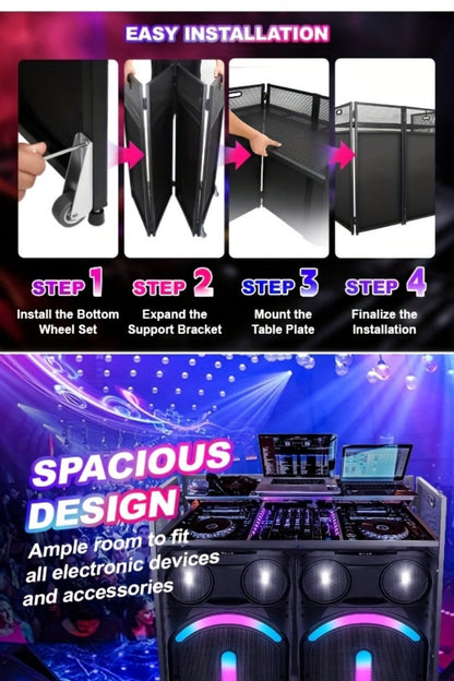 Portable DJ Booth, Portable, 5 inch, Facade for Supporting And Screening Dj Controllers detail image - detail view 9