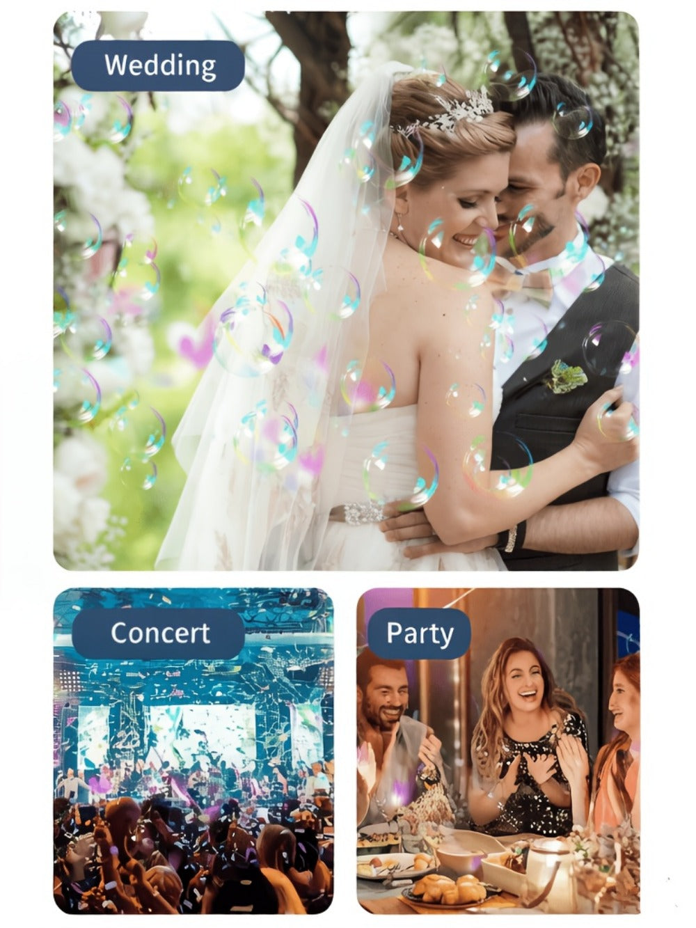 Portable Dual-Fan Bubble Machine with LED Lights and Carry Handle detail image - detail view 14