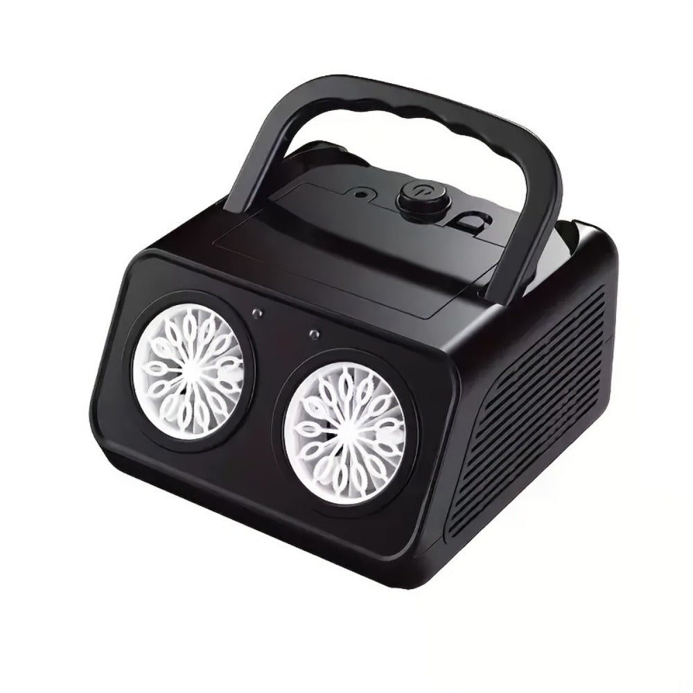 Portable Dual-Fan Bubble Machine with LED Lights and Carry Handle detail image - detail view 3
