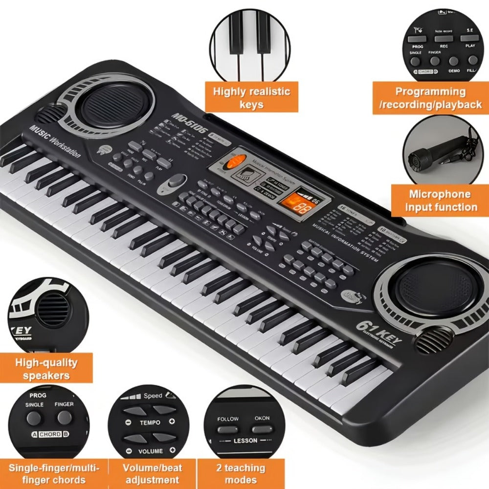 Portable Electronic Keyboard, 61-key electronic keyboard, USB, Portable, 61-key, Organ detail image - detail view 7