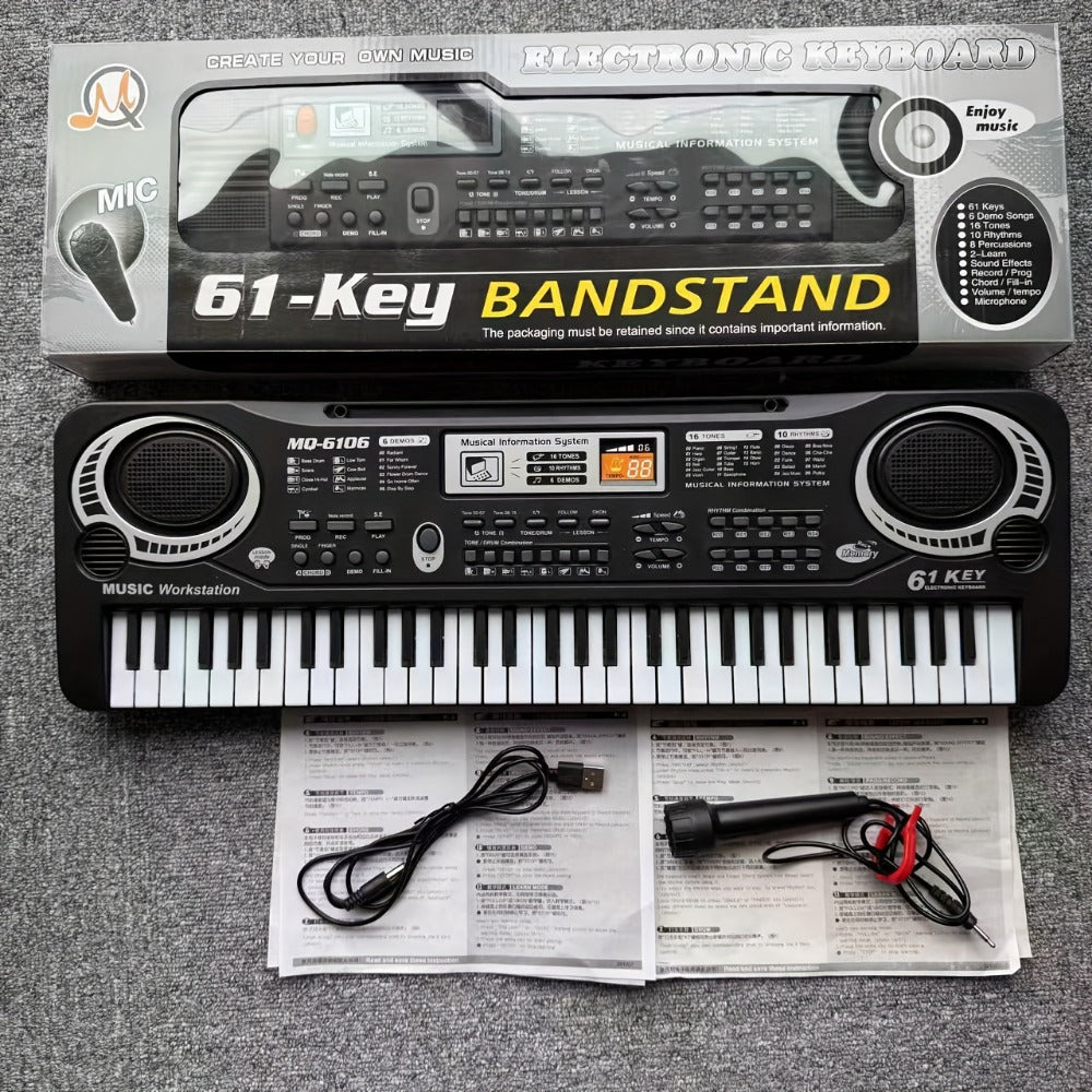 Portable Electronic Keyboard, Full Size, USB, Portable, Key, Microphone, Full for Beginner detail image - detail view 11