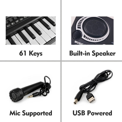 Portable Electronic Keyboard, I4250US, USB, Portable, 61-Key, Piano, Mic for Beginner detail image - detail view 9