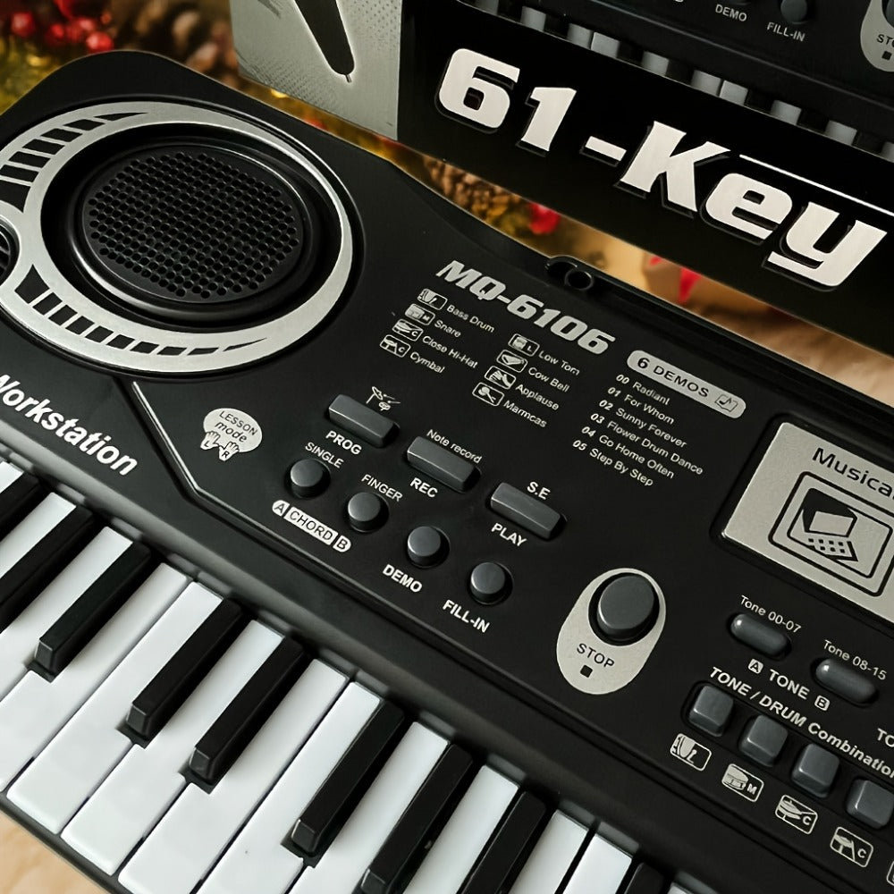 Portable Electronic Keyboard, Piano Keyboard, USB, 61-Key, Piano, Set for Beginner Lessons detail image - detail view 11