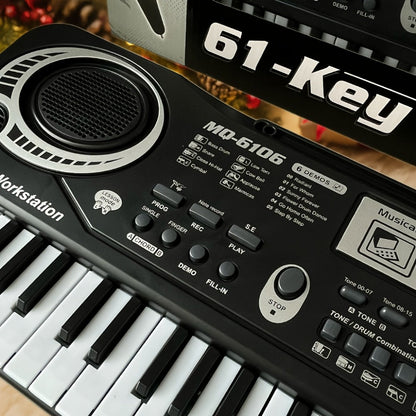 Portable Electronic Keyboard, Piano Keyboard, USB, 61-Key, Piano, Set for Beginner Lessons detail image - detail view 11