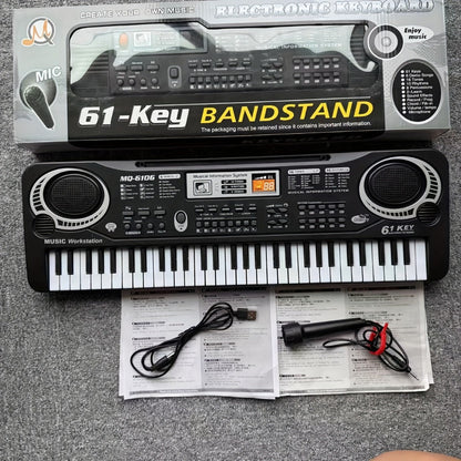 Portable Electronic Keyboard, Piano Keyboard, USB, 61-Key, Piano, Set for Beginner Lessons detail image - detail view 8