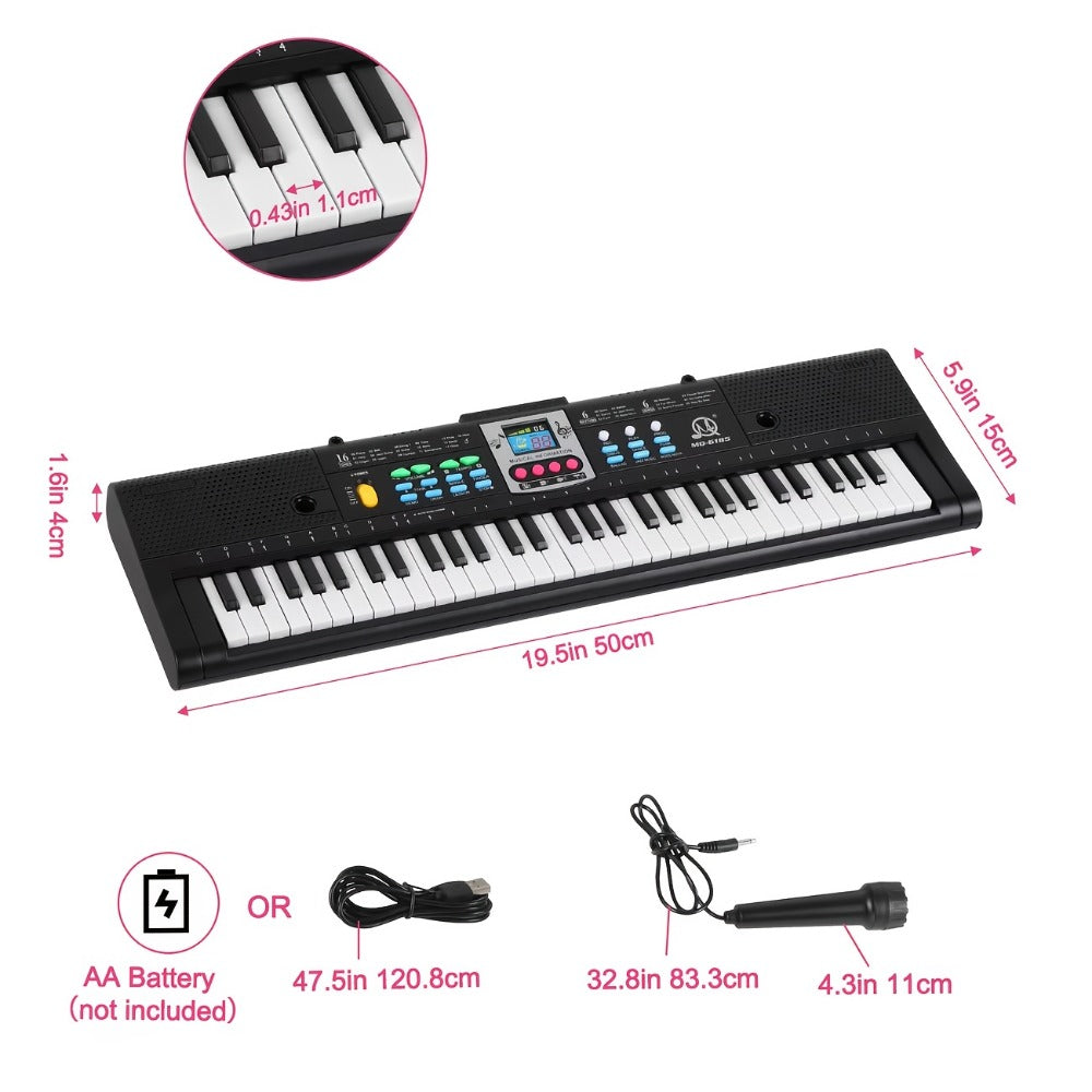 Portable Electronic Keyboard, USB, Portable, Piano, Keys, Beginner for Beginner Lessons detail image