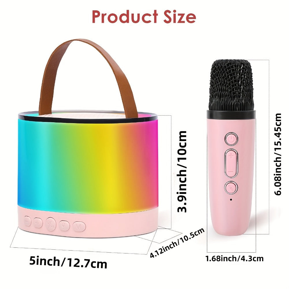 Portable Karaoke Speaker with 2 Wireless Mics, LED Lights and TWS detail image