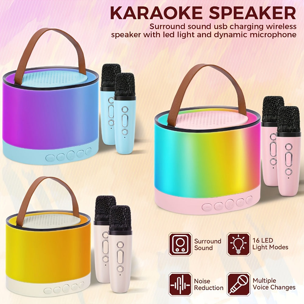 Portable Karaoke Speaker with 2 Wireless Mics shown in the main product view