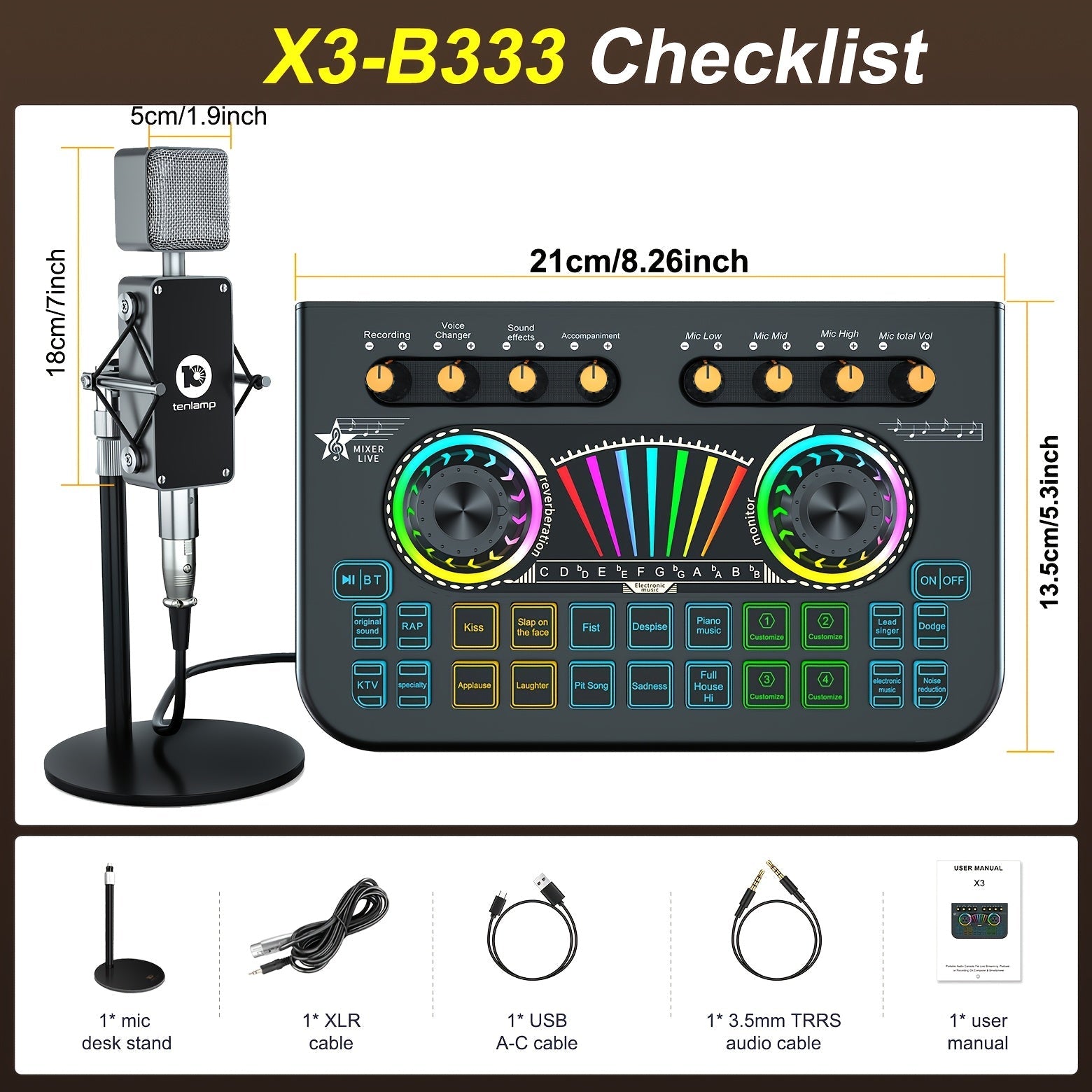 Portable Karaoke System shown in the X3-B333 mic Mixer set option