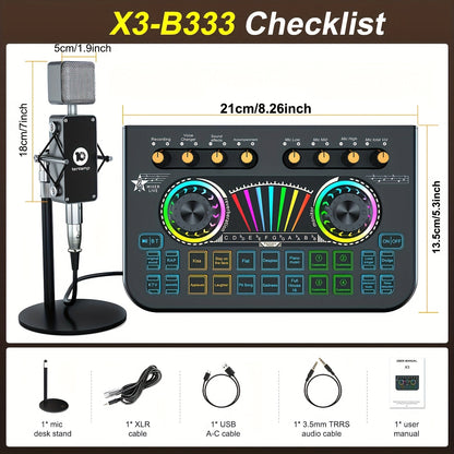 Portable Karaoke System shown in the X3-B333S mic Mixer set option