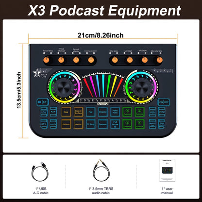 Portable Karaoke System, Condenser, Wireless, USB, Sound, Card, Professional for Parties detail image