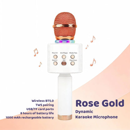 Portable Karaoke System shown in the round-golden option