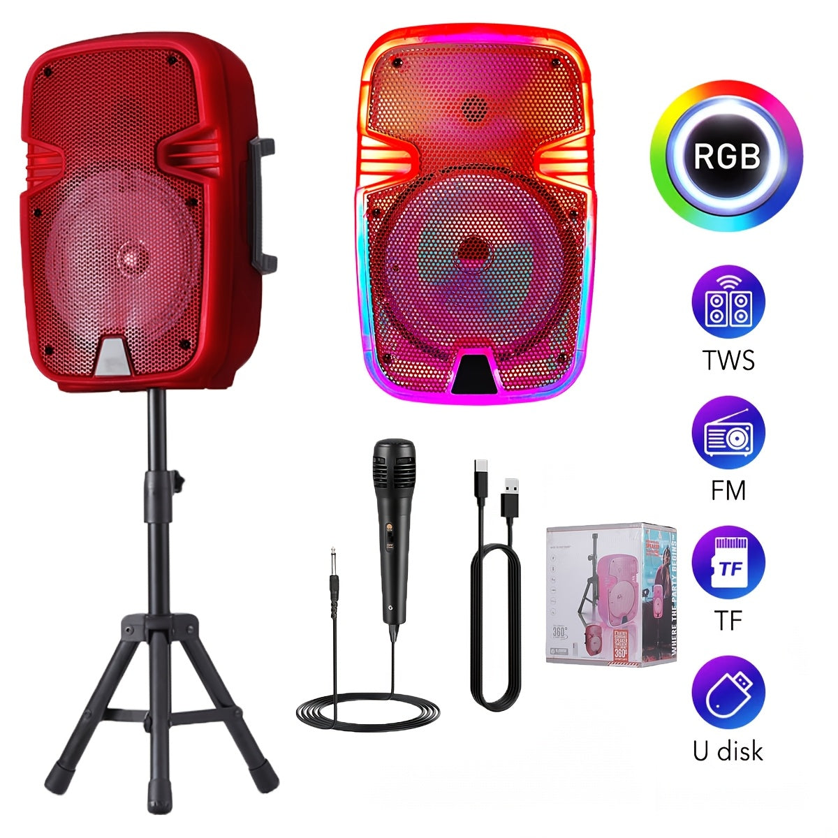 Portable Karaoke System shown in the Red option