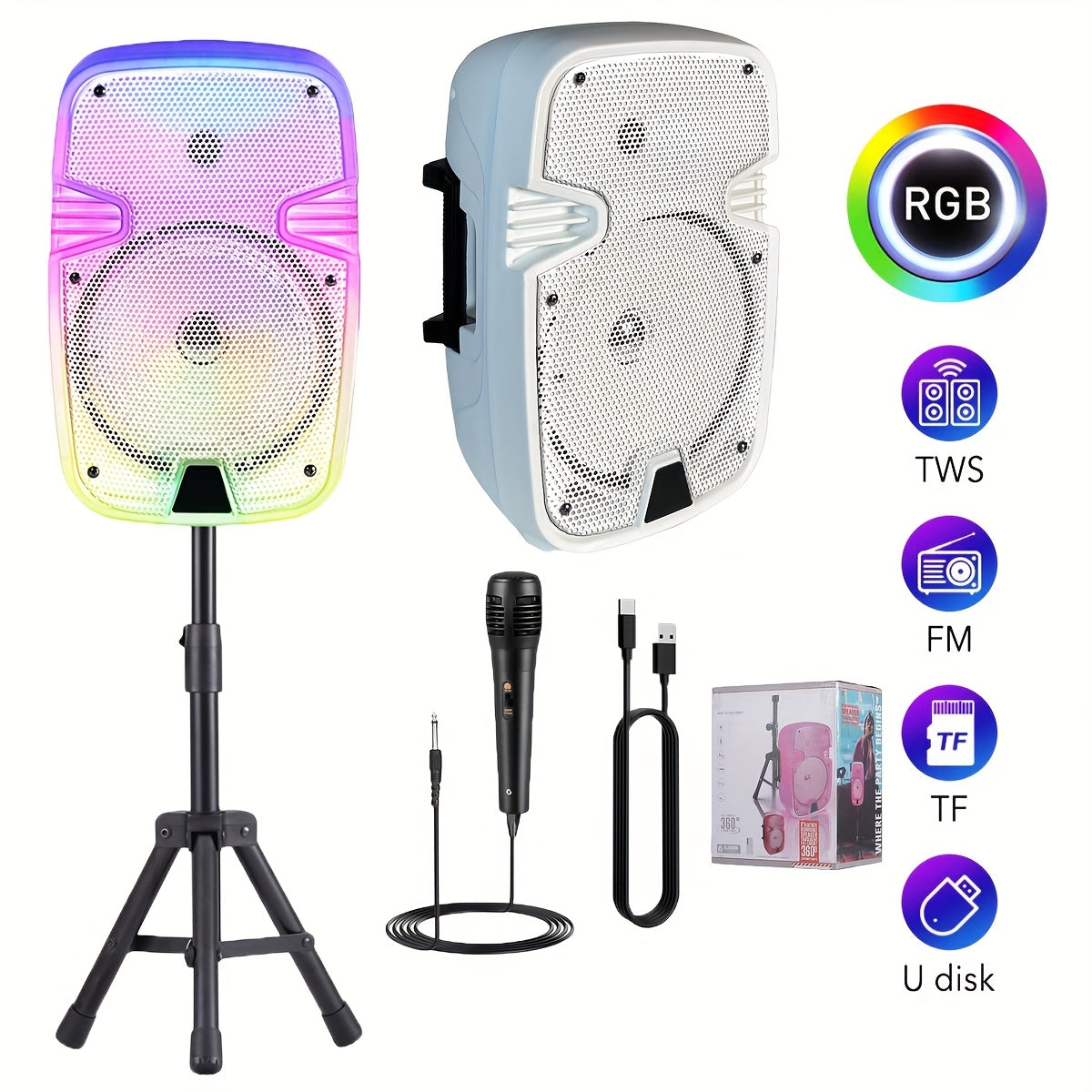 Portable Karaoke System shown in the White option