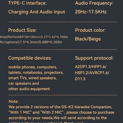Portable Karaoke System, Stereo, RGB, Wireless, VAORLO, DS-K2, Machine for Parties detail image - detail view 27
