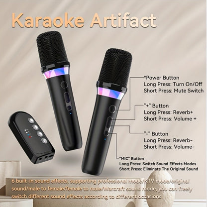 Portable Karaoke System, Stereo, RGB, Wireless, VAORLO, DS-K2, Machine for Parties detail image - detail view 4