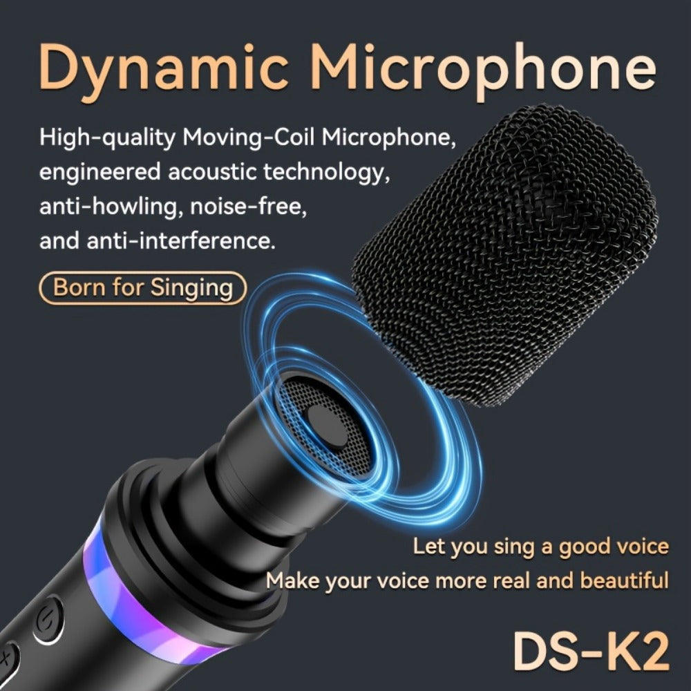 Portable Karaoke System, Stereo, RGB, Wireless, VAORLO, DS-K2, Machine for Parties detail image - detail view 5