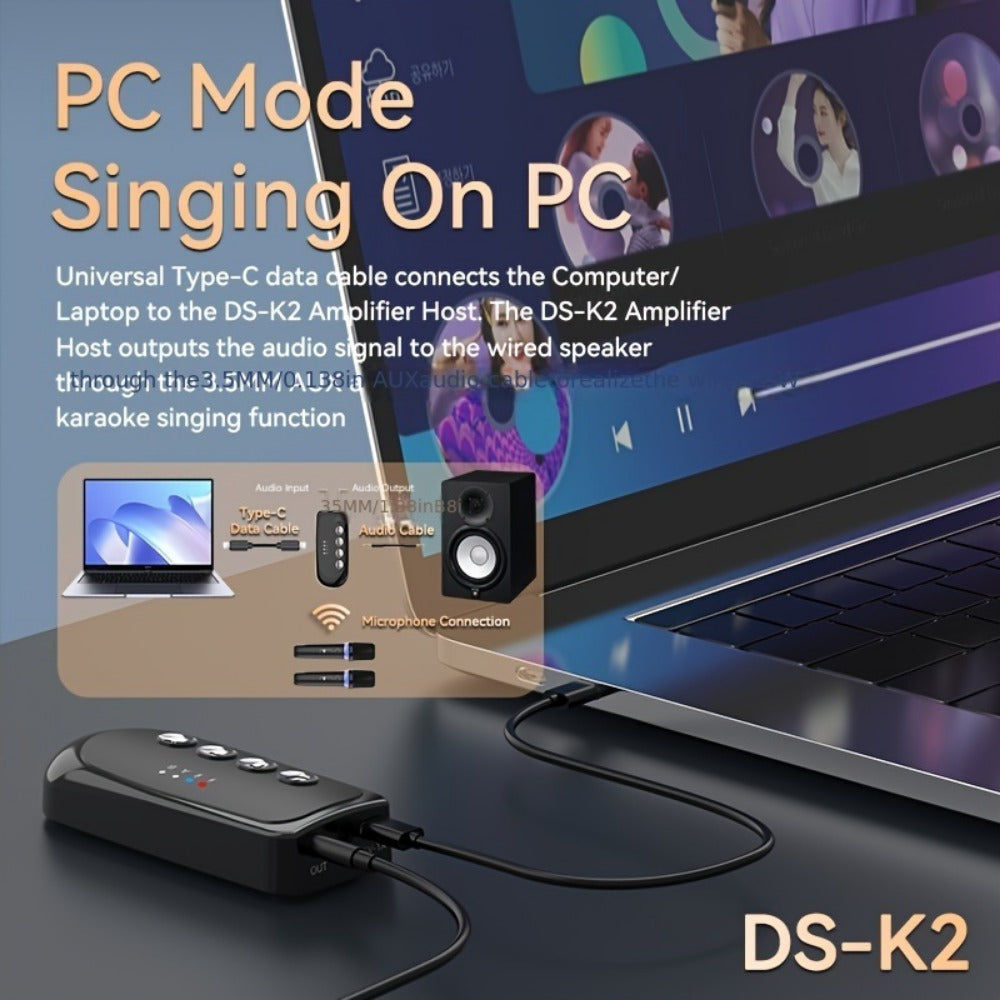 Portable Karaoke System, Stereo, RGB, Wireless, VAORLO, DS-K2, Machine for Parties detail image - detail view 9