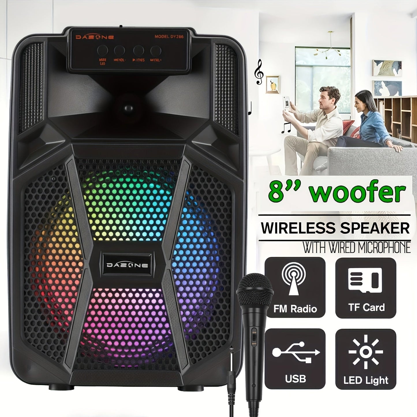 Portable PA Speaker shown in the 1000W 8'' Subwoofer Speaker option